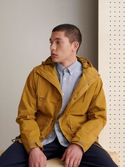 Barbour® Ochre Yellow Showerproof Hooded Utility Spey Jacket - Image 4 of 10