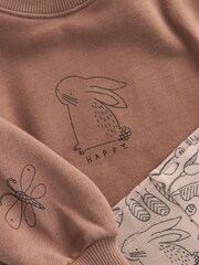 Brown Bunny Printed Sweatshirt and Leggings Set (3mths-7yrs) - Image 6 of 6
