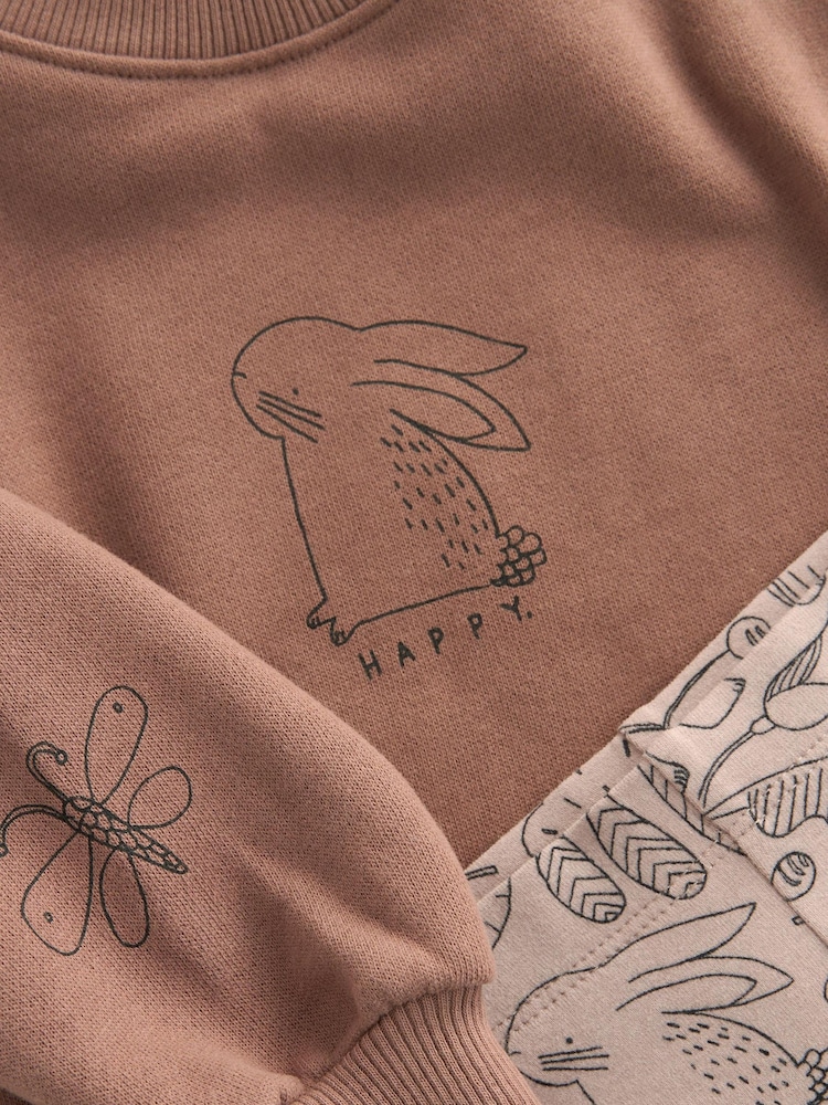 Brown Bunny Printed Sweatshirt and Leggings Set (3mths-7yrs) - Image 6 of 6