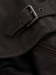 Reiss Chocolate Foster Atelier Leather Zip-Through Jacket - Image 7 of 8