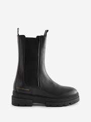 Tommy Hilfiger Black High Rise Chelsea Boots - Image 1 of 7
