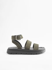 Khaki Green Forever Comfort® Chunky Sandals With Ankle Strap - Image 2 of 5
