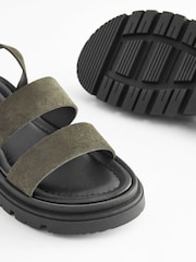 Khaki Green Forever Comfort® Chunky Sandals With Ankle Strap - Image 3 of 5