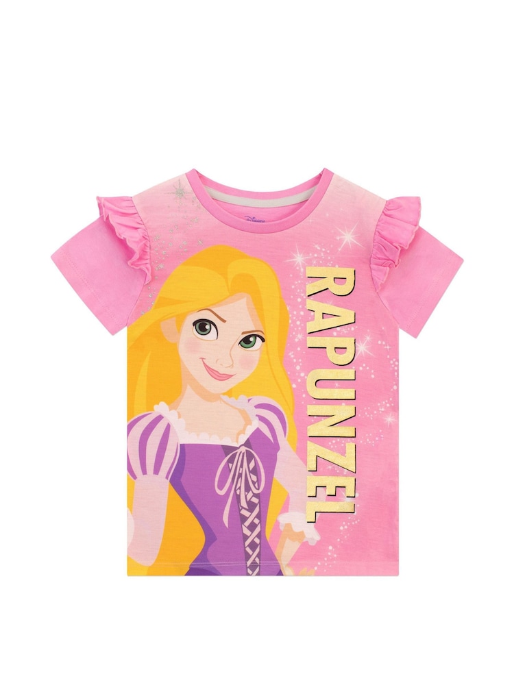 Character Pink Rapunzel Disney Short 100% Cotton Pyjamas - Image 2 of 4