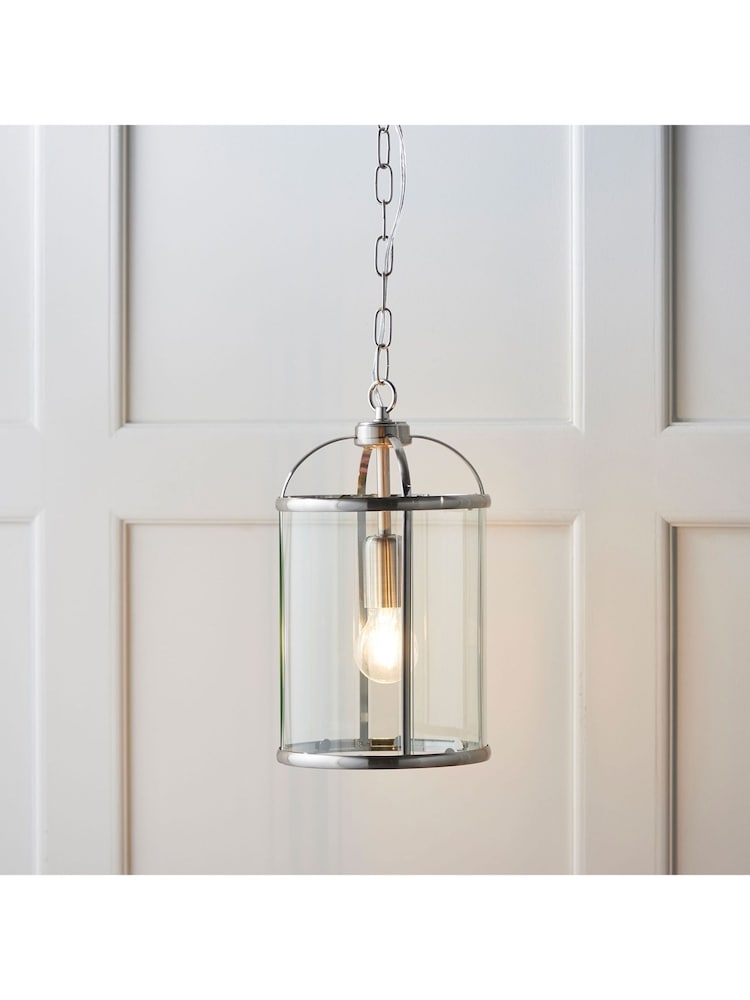 Gallery Home Silver 1 Light York Pendant Ceiling Light - Image 1 of 5