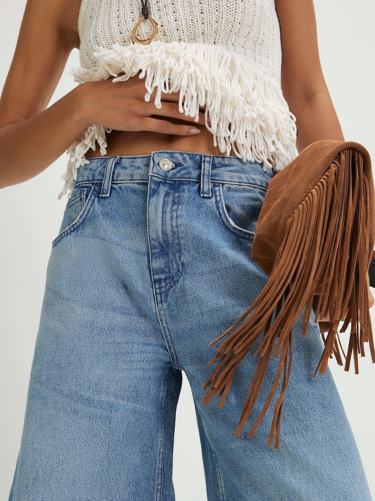 River Island Blue Tolami Mid Rise Barrel Jeans - Image 2 of 4