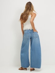 River Island Blue Tolami Mid Rise Barrel Jeans - Image 4 of 4