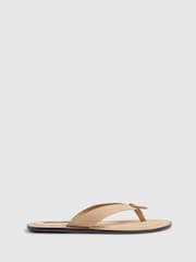 River Island Natural Molly Smith Hardwear Detail Toe Thong Sandals - Image 1 of 5