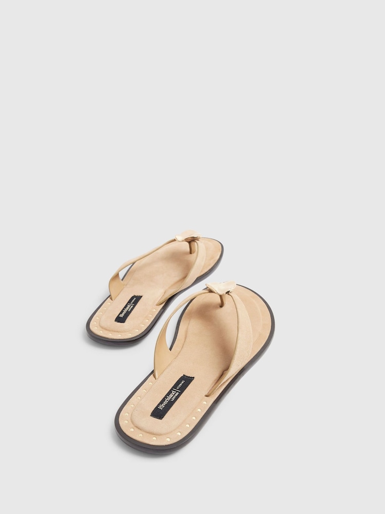 River Island Natural Molly Smith Hardwear Detail Toe Thong Sandals - Image 5 of 5