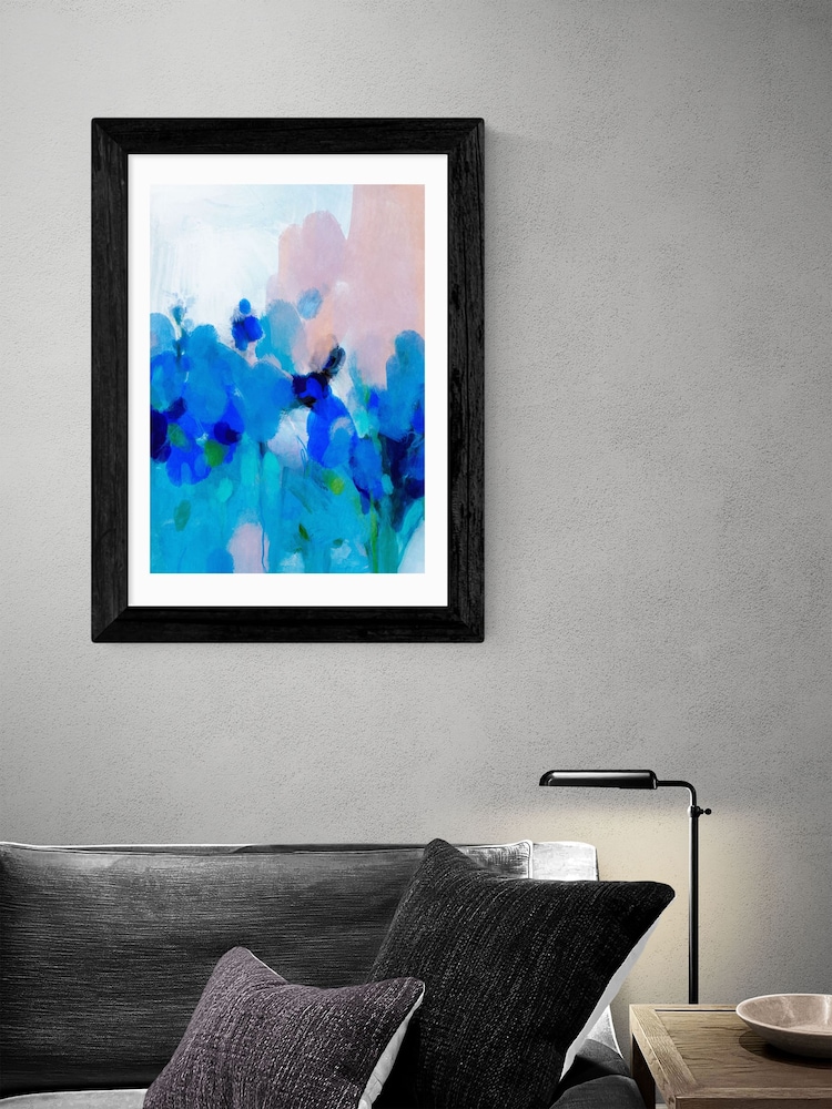 East End Prints Black Impression Of Blue Flower Print by Ana Rut Bre - Image 2 of 3