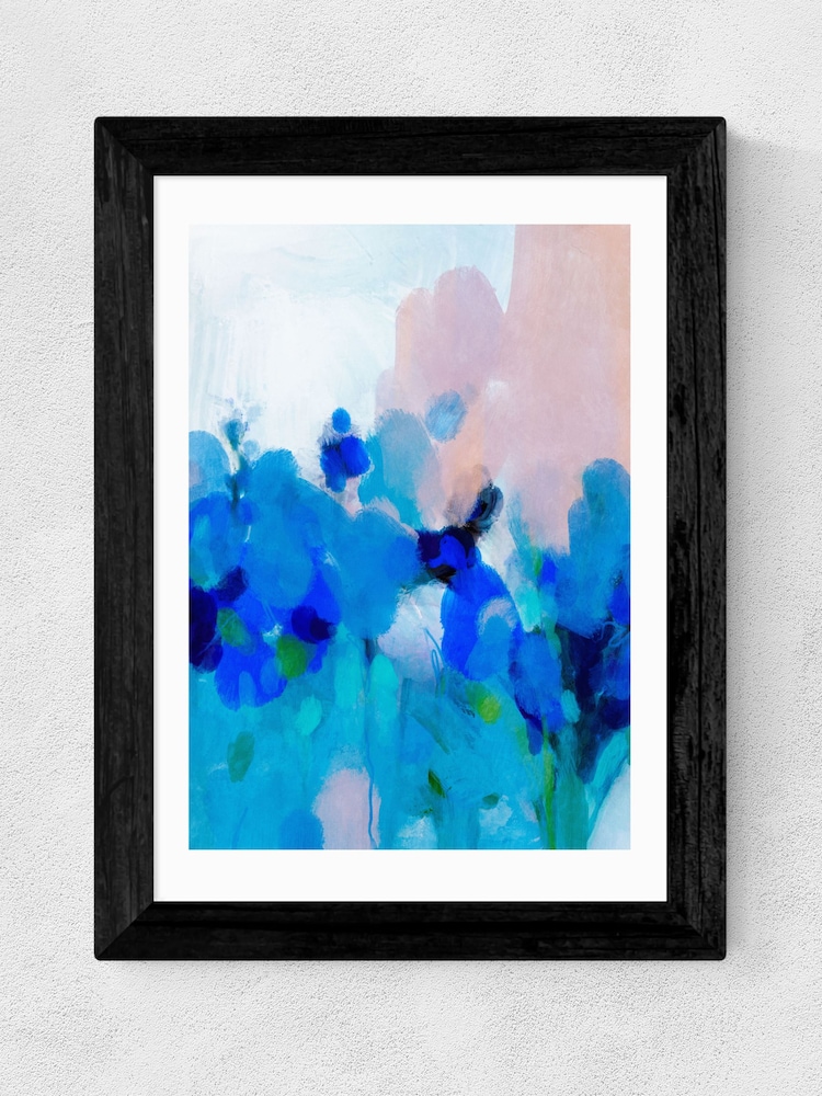 East End Prints Black Impression Of Blue Flower Print by Ana Rut Bre - Image 3 of 3