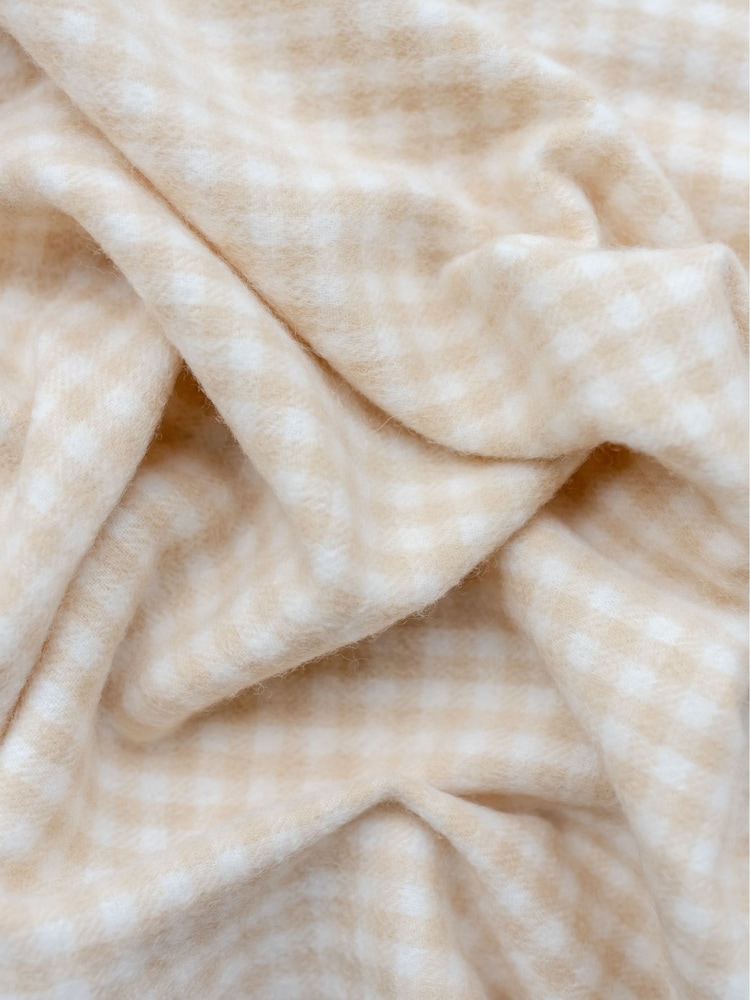 TBCo Oatmeal Gingham Lambswool Baby Blanket - Image 2 of 2 TBCo Oatmeal Gingham Lambswool Baby Blanket - Image 2 of 2