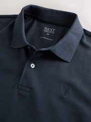 Blue Navy Regular Fit Short Sleeve Pique Polo Shirt - Image 10 of 11
