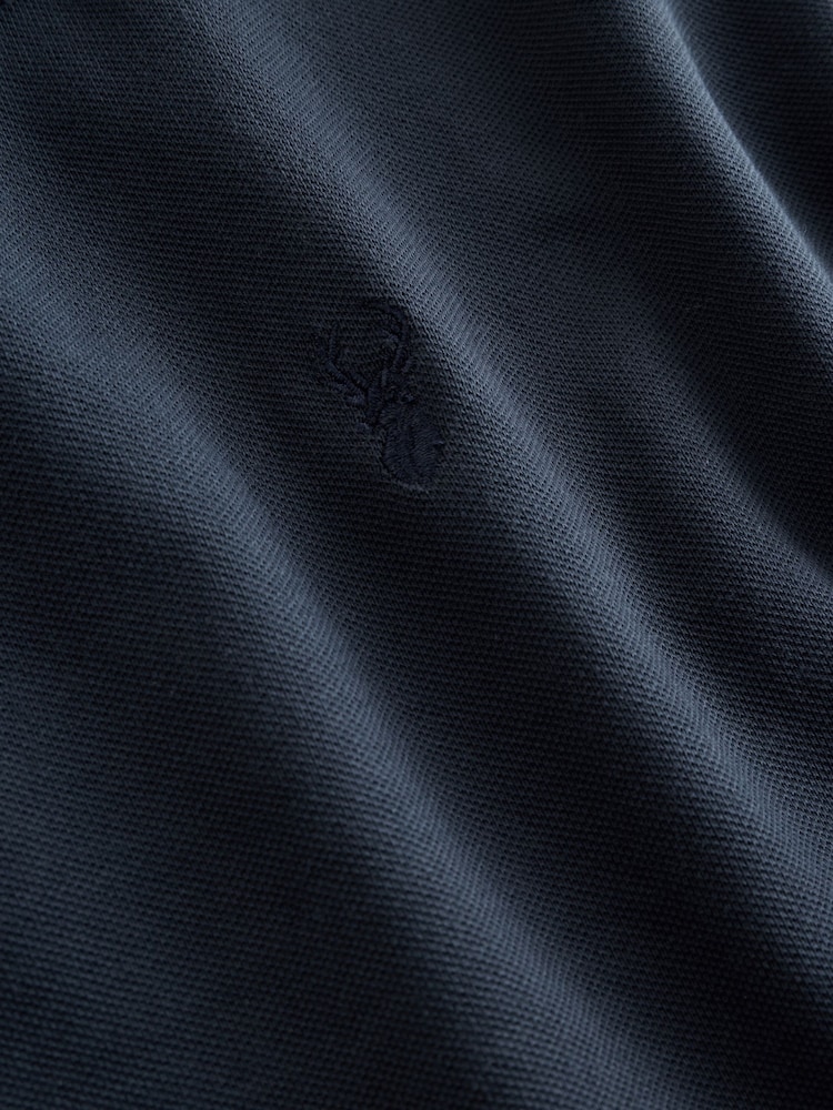 Blue Navy Regular Fit Short Sleeve Pique Polo Shirt - Image 11 of 11 Blue Navy Regular Fit Short Sleeve Pique Polo Shirt - Image 11 of 11