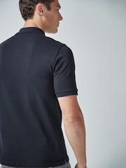 Blue Navy Regular Fit Short Sleeve Pique Polo Shirt - Image 2 of 5