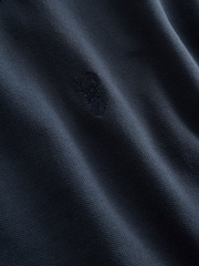 蓝色海军蓝 - 常规版型 - 短袖 Pique Polo 衫 - 7的图像7｝