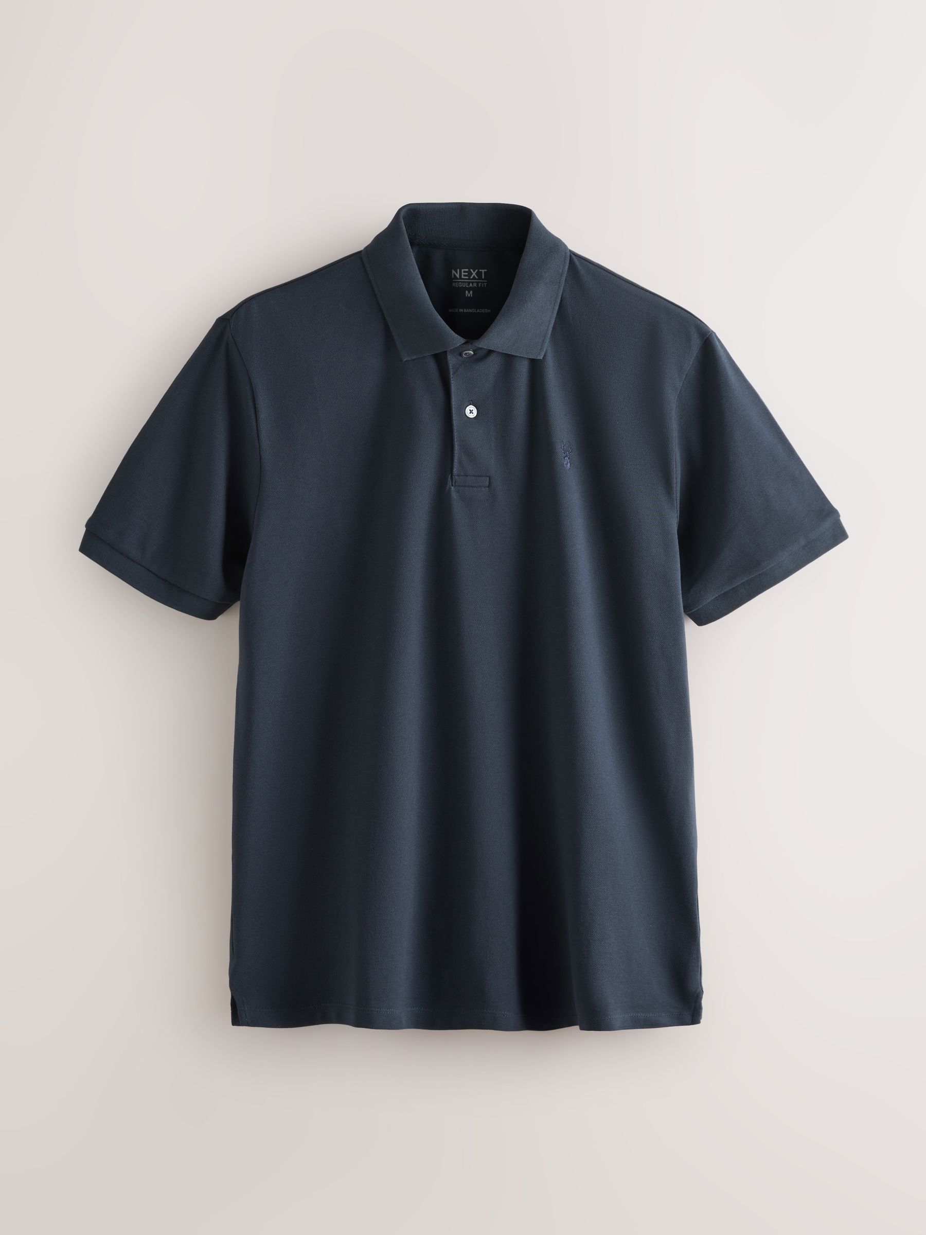 Buy Blue Navy Regular Fit Short Sleeve Pique Polo Shirt from Next USA