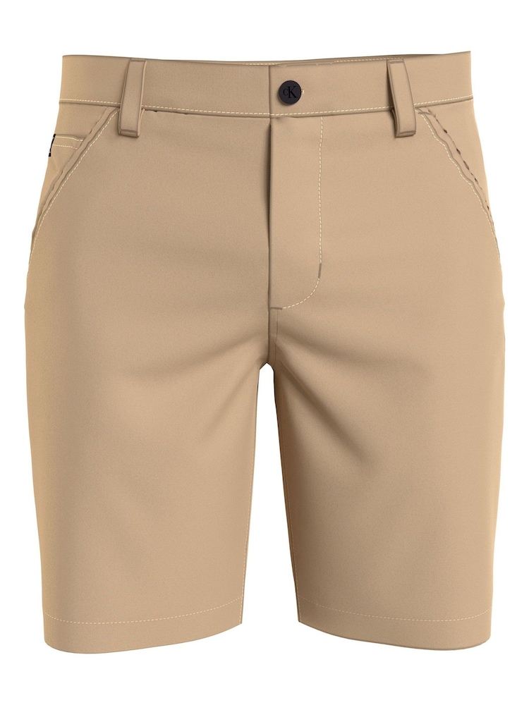 Calvin Klein Natural Slim Chino Shorts - Image 1 of 4 Calvin Klein Natural Slim Chino Shorts - Image 1 of 4