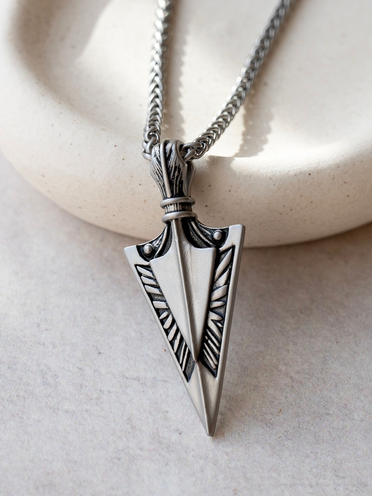 Personalised Men's Arrowhead Necklace - Image 2 of 5 Personalised Men's Arrowhead Necklace - Image 2 of 5