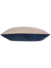 Christy Ink Blue Jaipur Smooth Velvet Quilted Cotton Cushion - Image 5 of 7