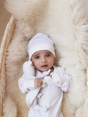 Purebaby Grey Zip 100% Cotton Sleepsuits 4 Pack - Image 4 of 5