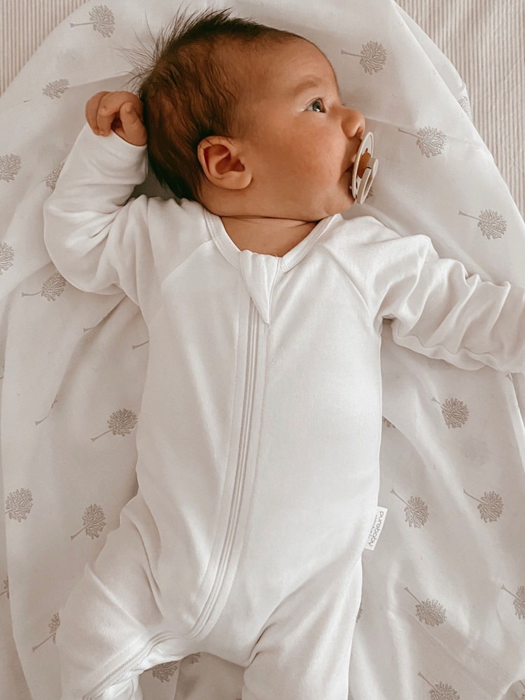 Purebaby Grey Zip 100% Cotton Sleepsuits 4 Pack - Image 5 of 5 Purebaby Grey Zip 100% Cotton Sleepsuits 4 Pack - Image 5 of 5