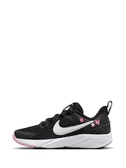 Nike Black/White Floral Junior Star Runner 4 Trainers - Image 2 of 12