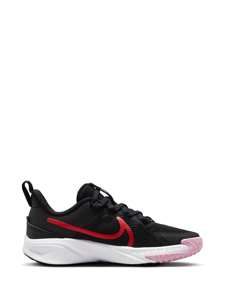 Nike Black/White Floral Junior Star Runner 4 Trainers - Image 4 of 12
