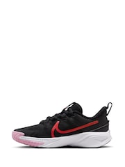 Nike Black/White Floral Junior Star Runner 4 Trainers - Image 5 of 12