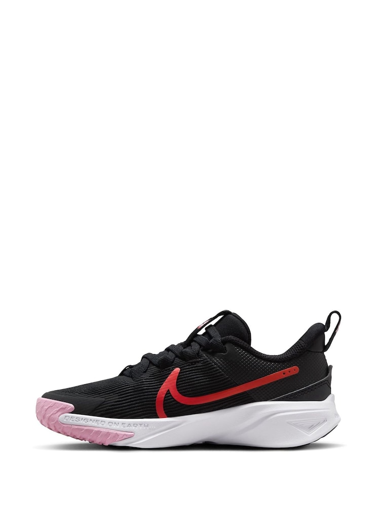 Nike Black/White Floral Junior Star Runner 4 Trainers - Image 5 of 12