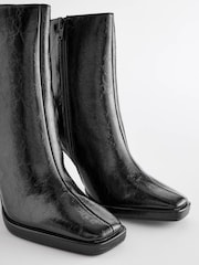 črna - Gležnjarji s peto in oglatim sprednjim delom Forever Comfort® - Slika 10 iz 11