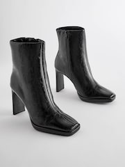 črna - Gležnjarji s peto in oglatim sprednjim delom Forever Comfort® - Slika 5 iz 11