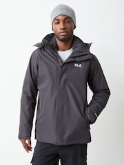 Jack Wolfskin Black Stonelite 3-in-1 Waterproof Jacket - Image 1 of 5