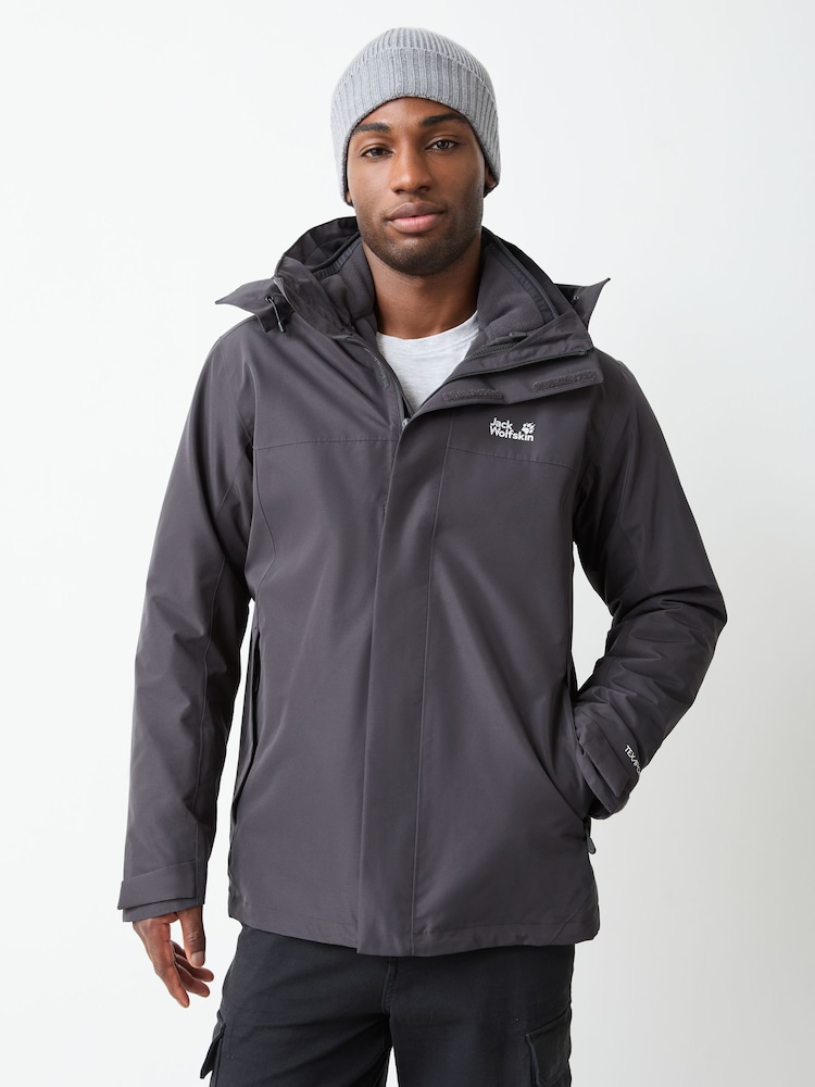 Jack Wolfskin Black Stonelite 3-in-1 Waterproof Jacket - Image 1 of 5 Jack Wolfskin Black Stonelite 3-in-1 Waterproof Jacket - Image 1 of 5