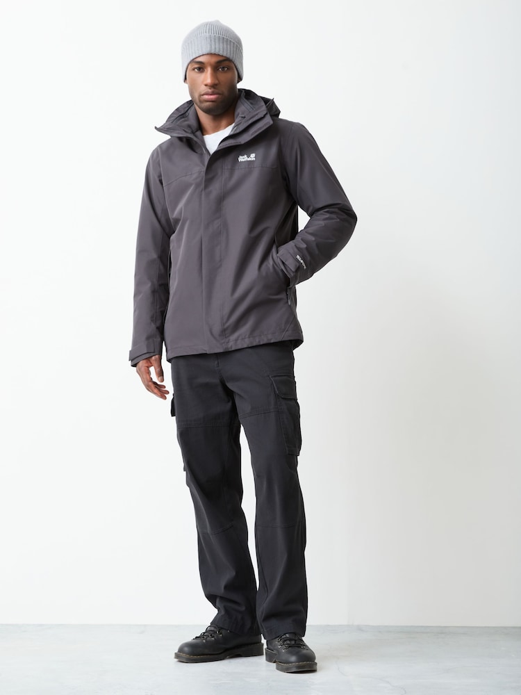 Jack Wolfskin Black Stonelite 3-in-1 Waterproof Jacket - Image 2 of 5 Jack Wolfskin Black Stonelite 3-in-1 Waterproof Jacket - Image 2 of 5