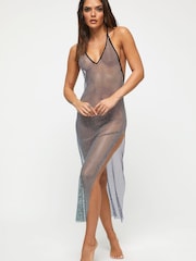 Ann Summers Mirissa Diamante Fishnet Black Dress - Image 1 of 3