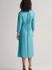 GANT Blue V-Neck Gathering Dress - Image 2 of 4