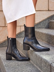 Black Forever Comfort® Point Toe Heeled Ankle Boots - Image 1 of 9