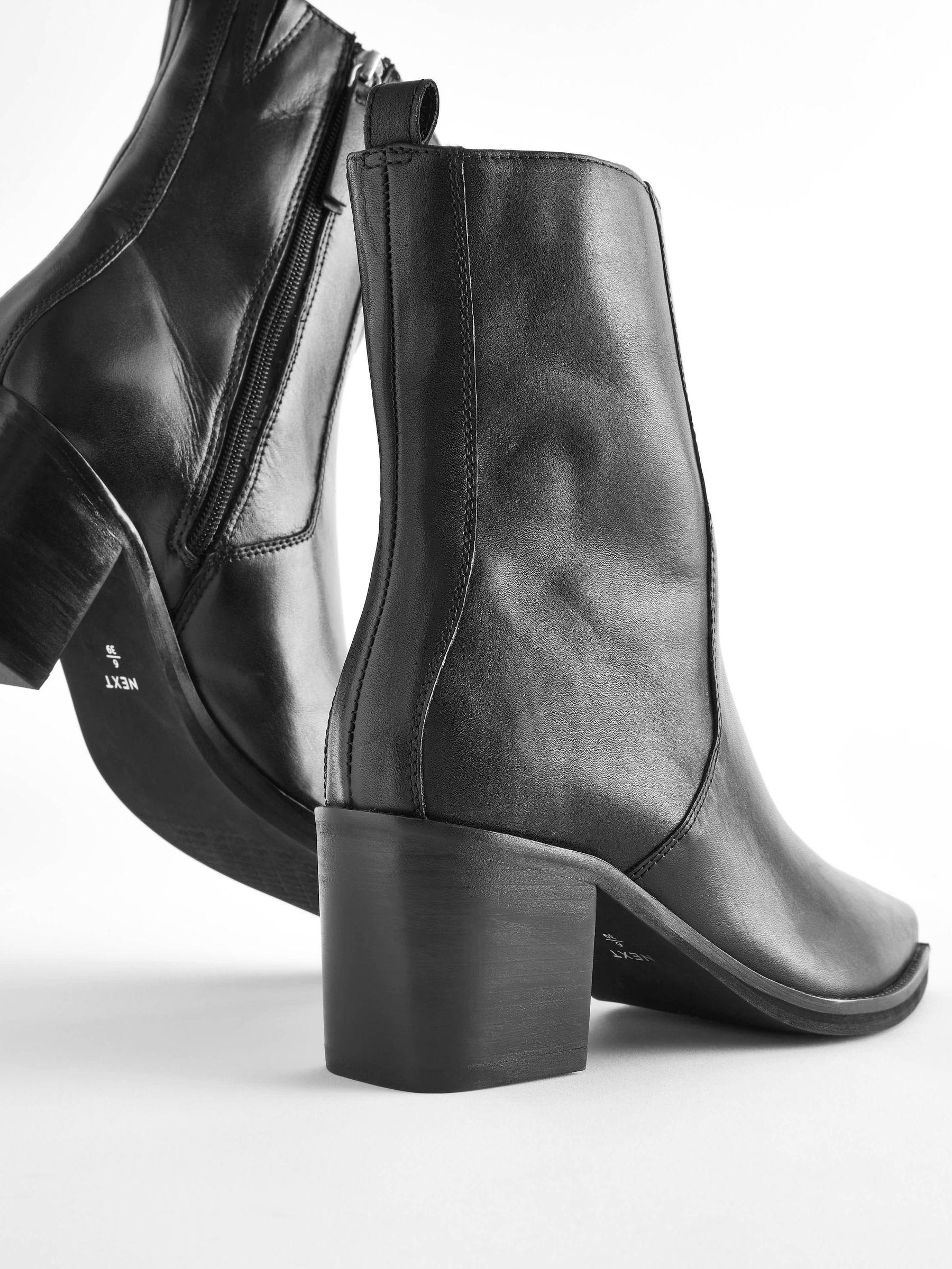 Buy Black Forever Comfort Point Toe Heeled Ankle Boots from Next Luxembourg