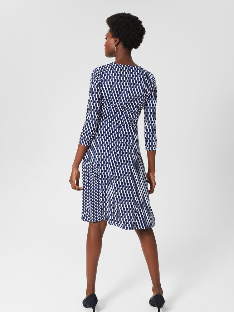 Hobbs Blue Dina Wrap Dress - Image 2 of 4