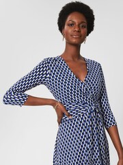 Hobbs Blue Dina Wrap Dress - Image 3 of 4