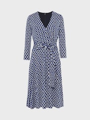 Hobbs Blue Dina Wrap Dress - Image 4 of 4