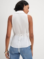 River Island Cream Tolami Sleeveless Halterneck Corset Top - Image 4 of 4
