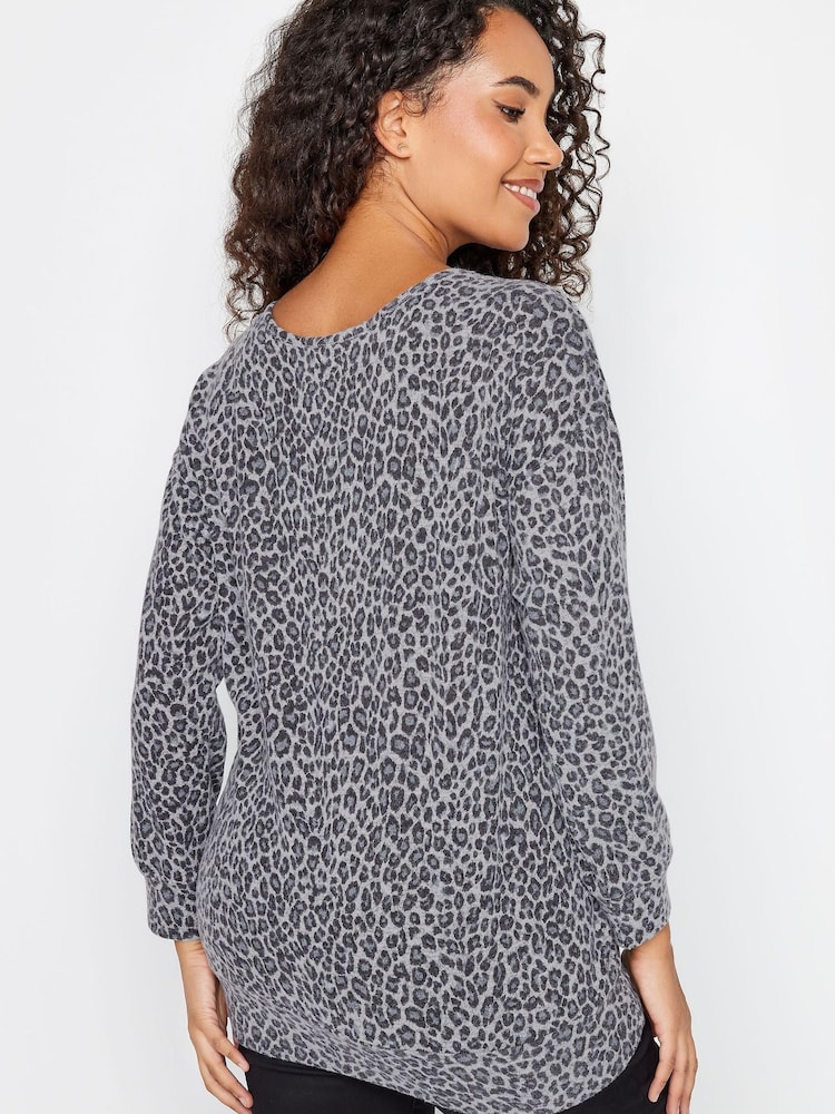 M&Co Grey Leopard Print Jumper - Image 2 of 4