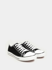 Long Tall Sally Black Canvas Low Trainers - Image 1 of 6