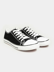 Long Tall Sally Black Canvas Low Trainers - Image 2 of 6
