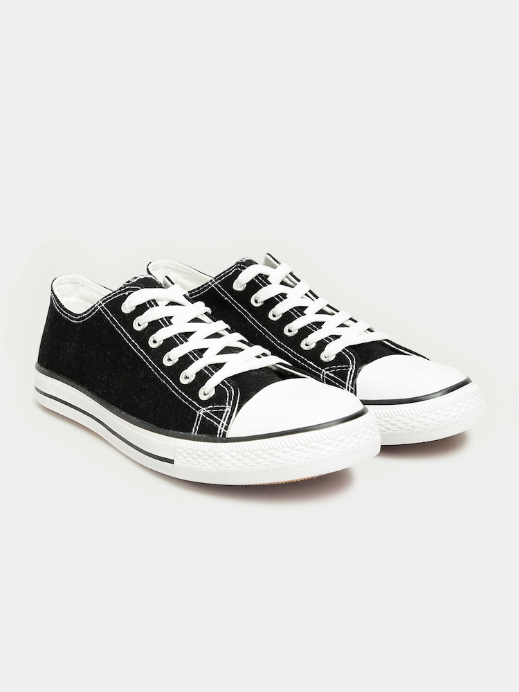 Long Tall Sally Black Canvas Low Trainers - Image 2 of 6