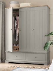 Grey Hampton Painted Oak Triple, 2 Drawers Wardrobe - Image 2 of 10