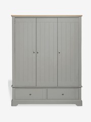 Grey Hampton Painted Oak Triple, 2 Drawers Wardrobe - Image 3 of 10
