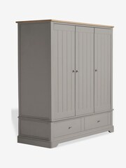 Grey Hampton Painted Oak Triple, 2 Drawers Wardrobe - Image 6 of 10